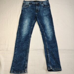 Marc Ecko Cut & Sew Jeans Mens 34x32 Blue Acid Wash Slim Stretch Denim MNB30009